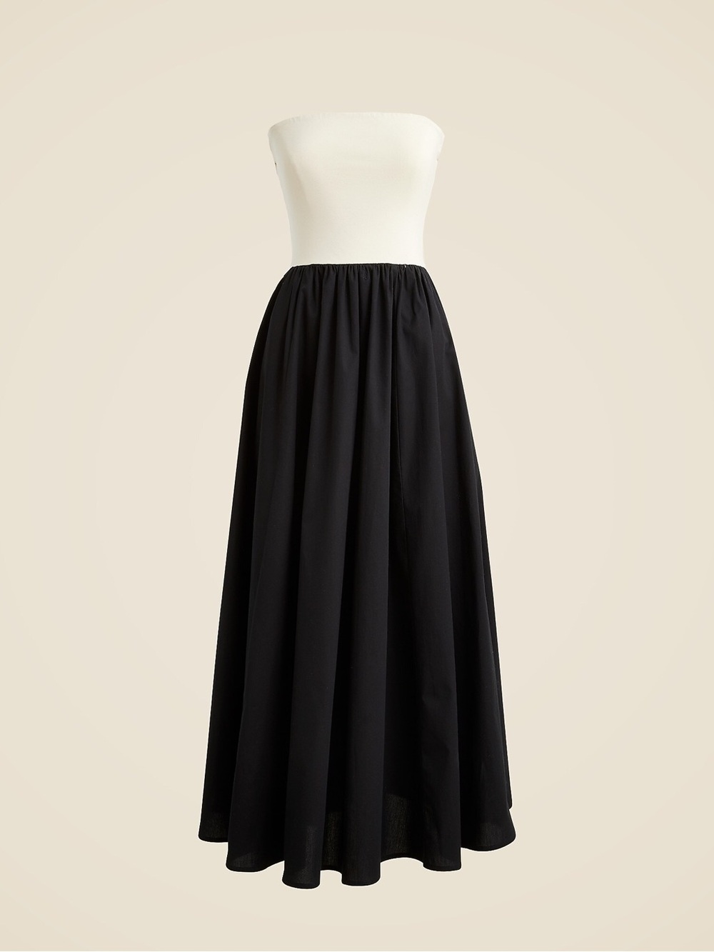 J. Crew Black & White Mixty Colorblock Strapless Dress